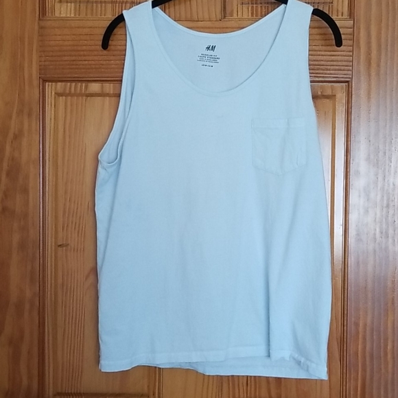H&M Tops - 5 FOR $25 H&M Pale Blue Pocket Muscle T-Shirt